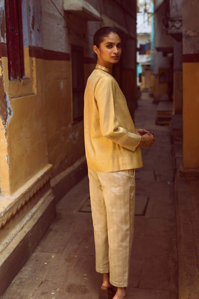 SHIMMER WRAP TOP & BROCADE PANT SET - dash and dot dash and dot