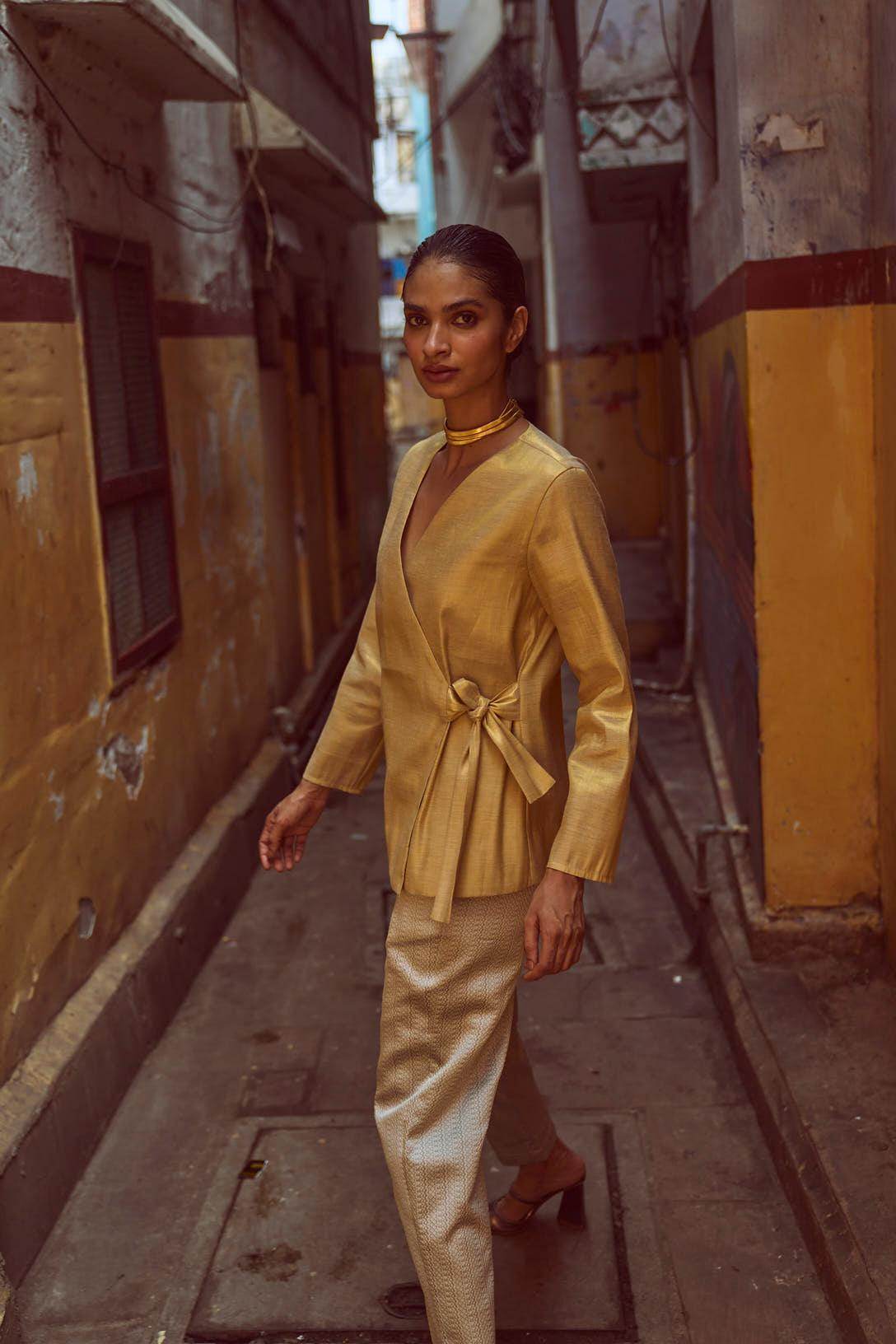 SHIMMER WRAP TOP - dash and dot