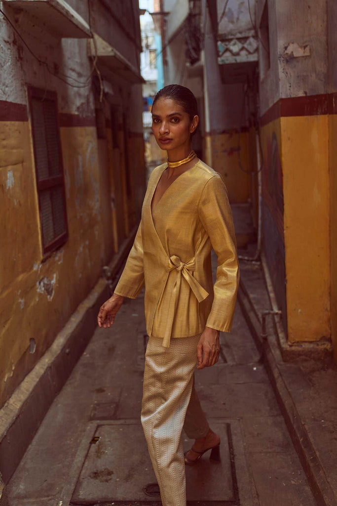 SHIMMER WRAP TOP - dash and dot dash and dot