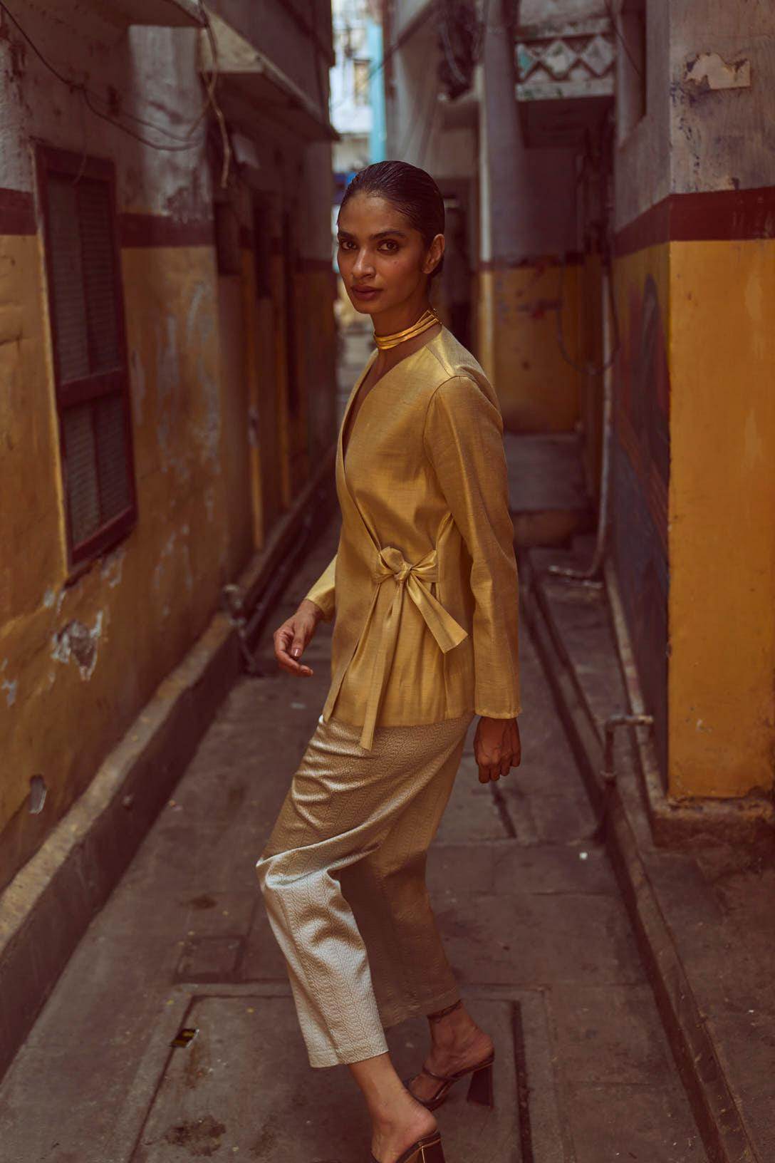 SHIMMER WRAP TOP - dash and dot