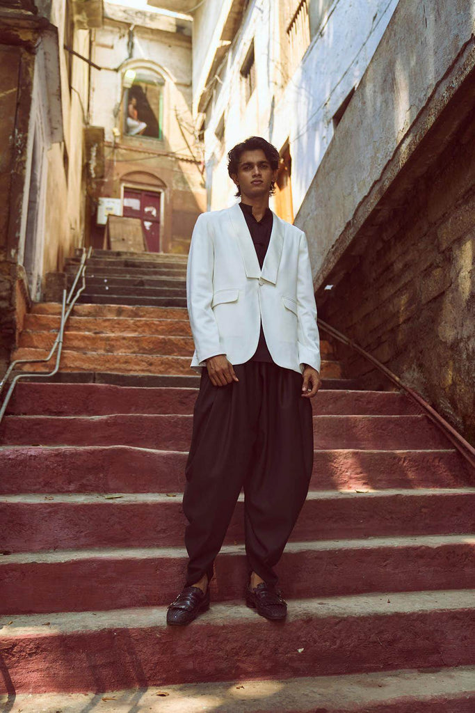 WHITE TUX - dash and dot dash and dot