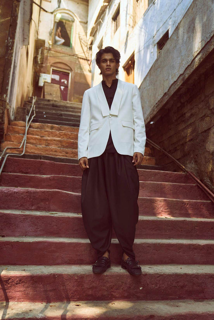 TUXEDO, SHIRT AND COWL PANT SET - dash and dot dash and dot