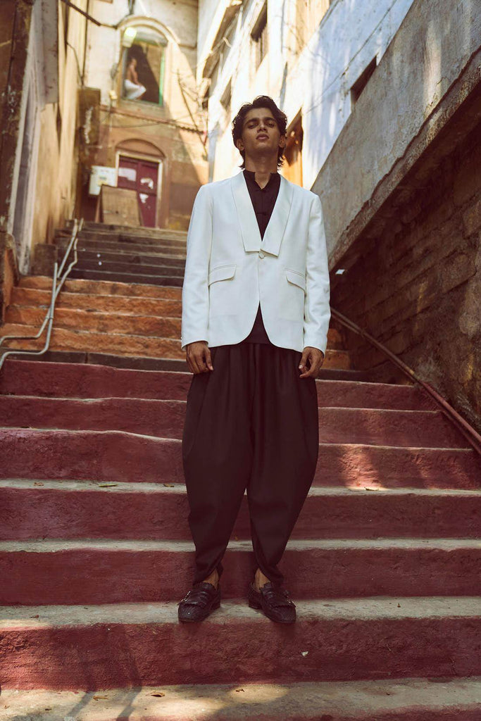 WHITE TUX - dash and dot dash and dot