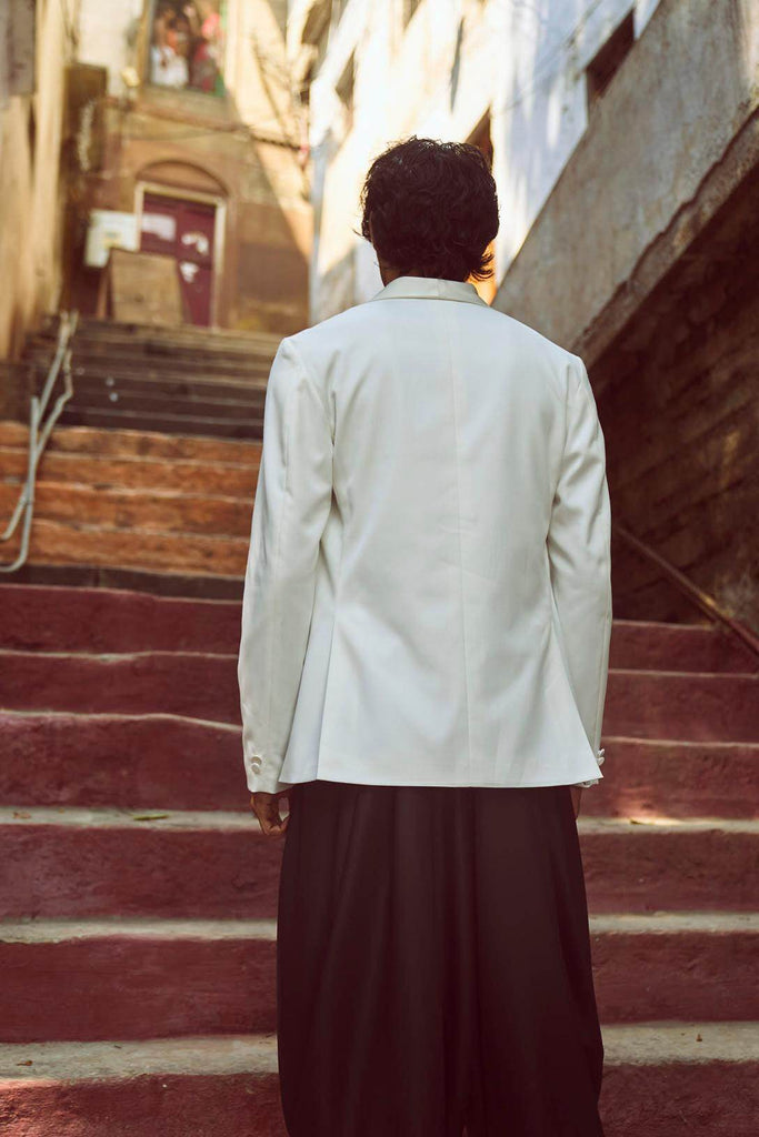 WHITE TUX - dash and dot dash and dot