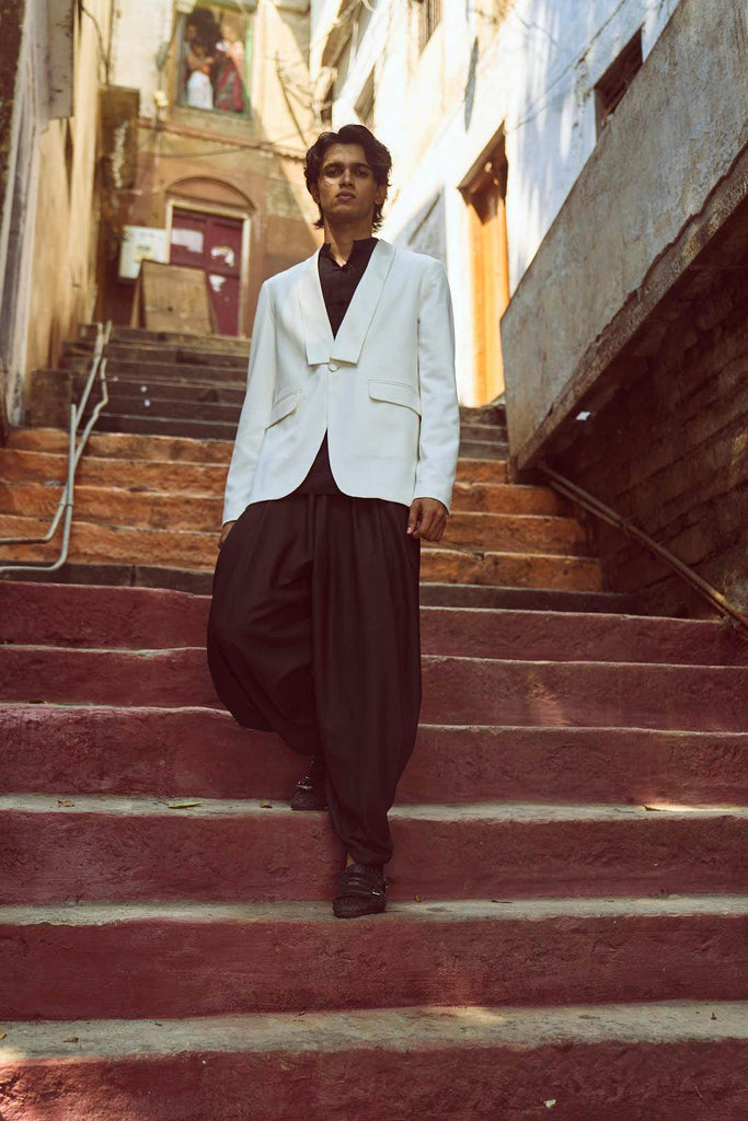 WHITE TUX - dash and dot dash and dot