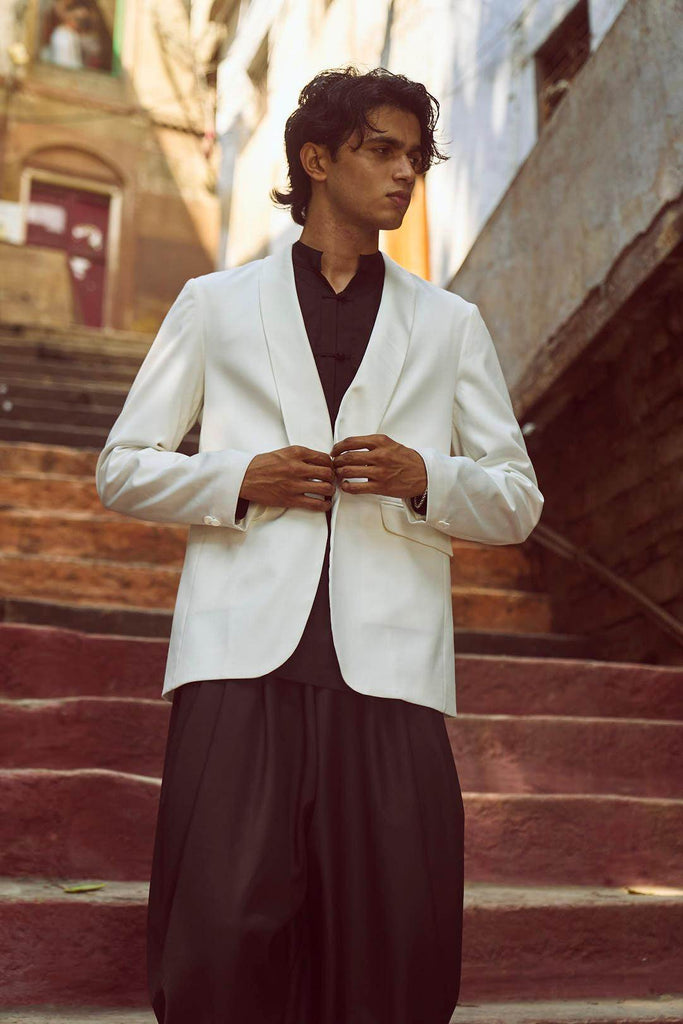 WHITE TUX - dash and dot dash and dot