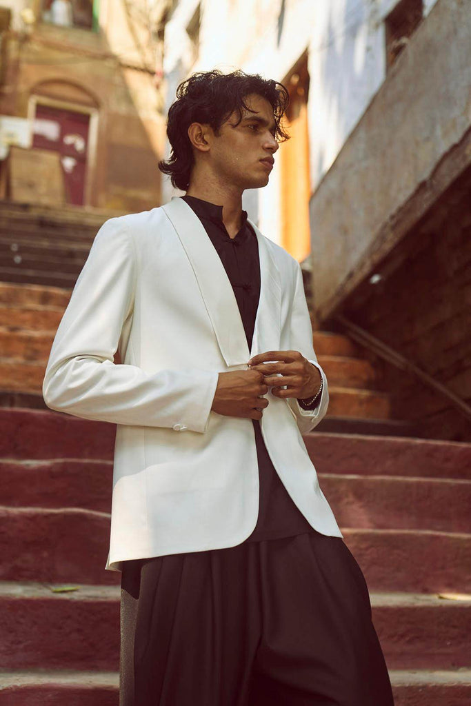 WHITE TUX - dash and dot dash and dot