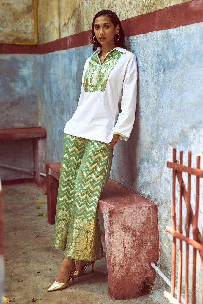 CHANDERI BROCADE PANT - dash and dot dash and dot