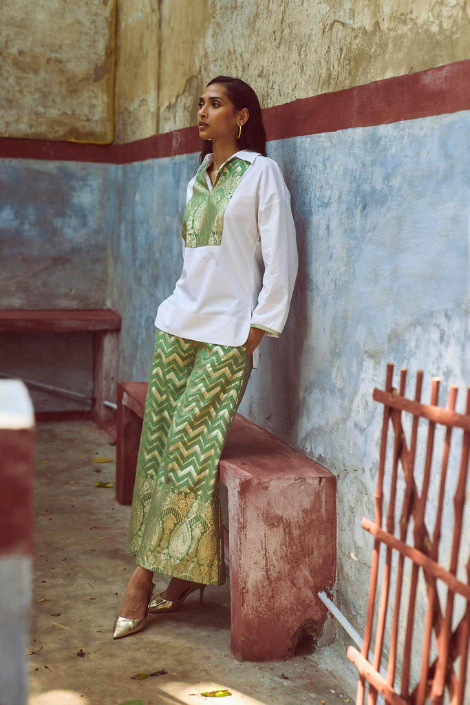 CHANDERI BROCADE PANT - dash and dot dash and dot