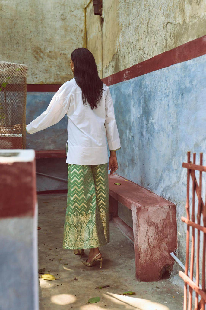 CHANDERI BROCADE PANT - dash and dot dash and dot
