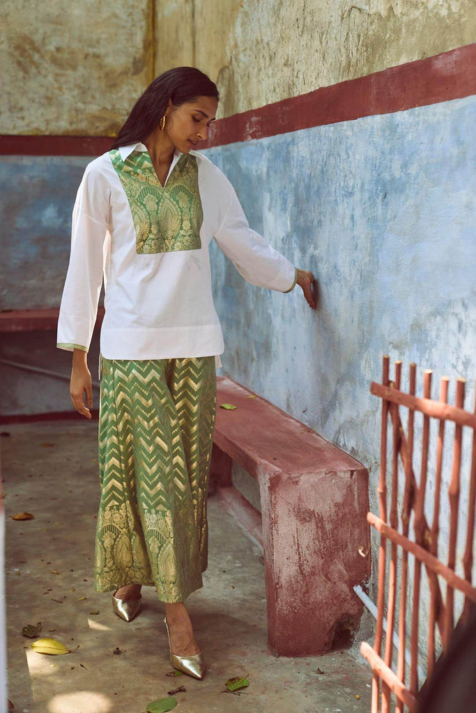 CHANDERI BROCADE PANT - dash and dot dash and dot