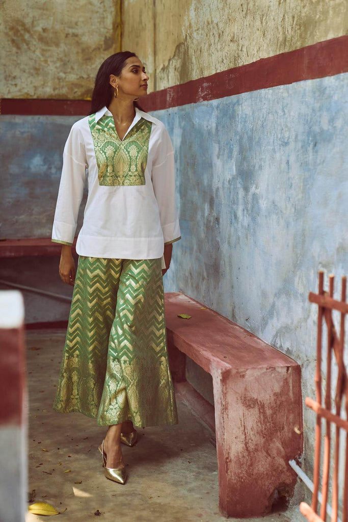 CHANDERI BROCADE PANT - dash and dot dash and dot