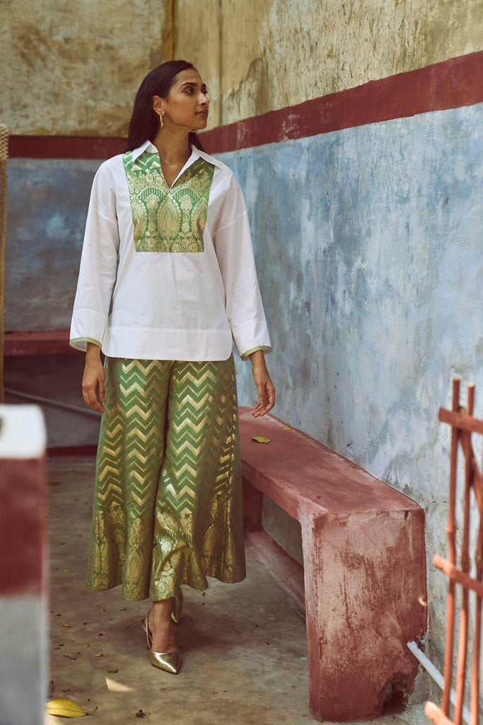 CHANDERI BROCADE PANT - dash and dot dash and dot