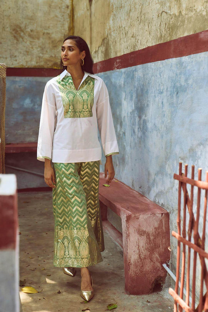 CHANDERI BROCADE PANT - dash and dot dash and dot