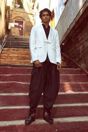 TUXEDO, SHIRT AND COWL PANT SET - dash and dot