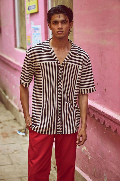 PLACED STRIPE SHIRT - dash and dot