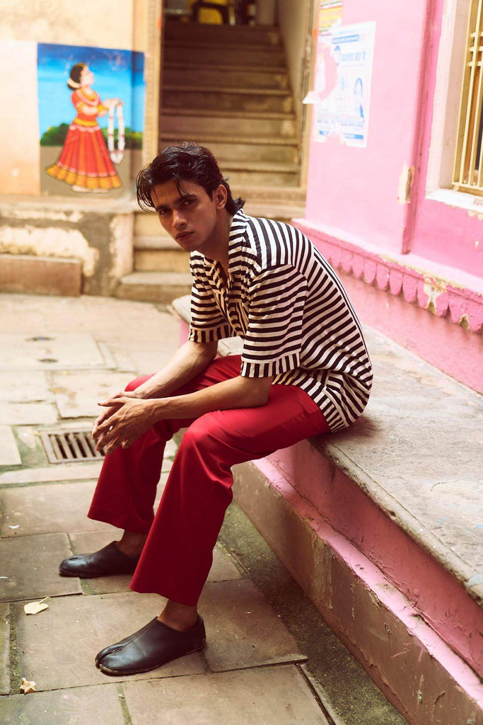 RED PANT - dash and dot dash and dot