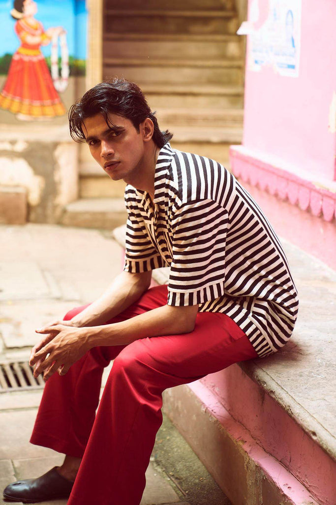 RED PANT - dash and dot dash and dot