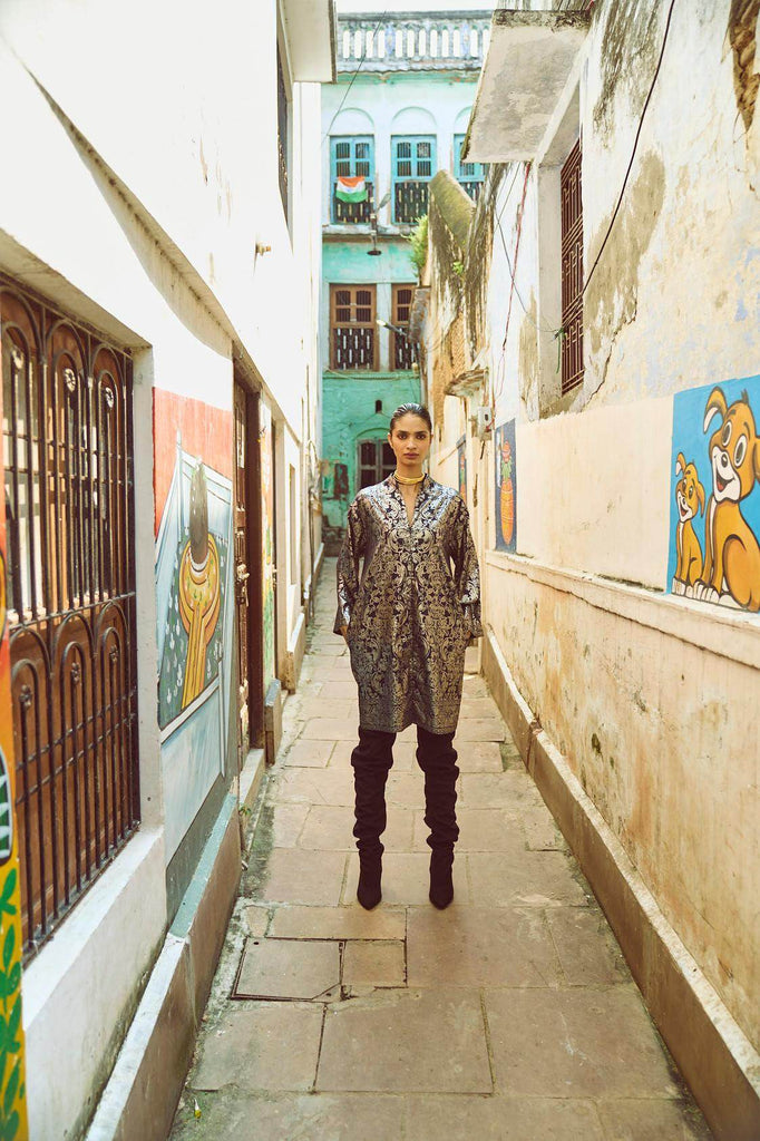 FOIL PRINT SHIRT DRESS - dash and dot dash and dot