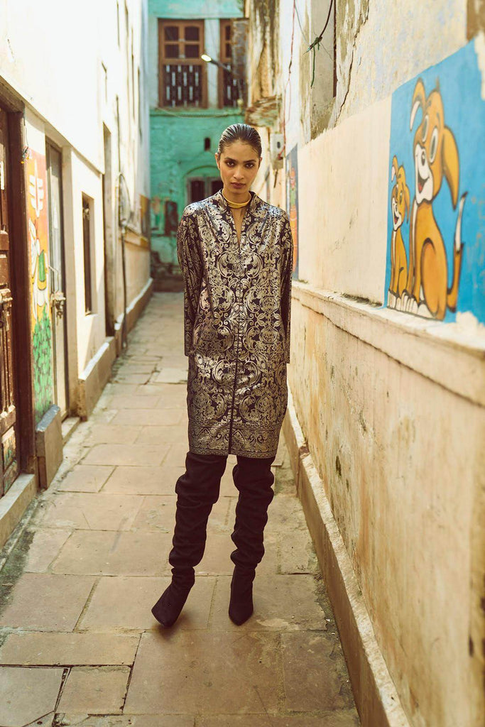 FOIL PRINT SHIRT DRESS - dash and dot dash and dot