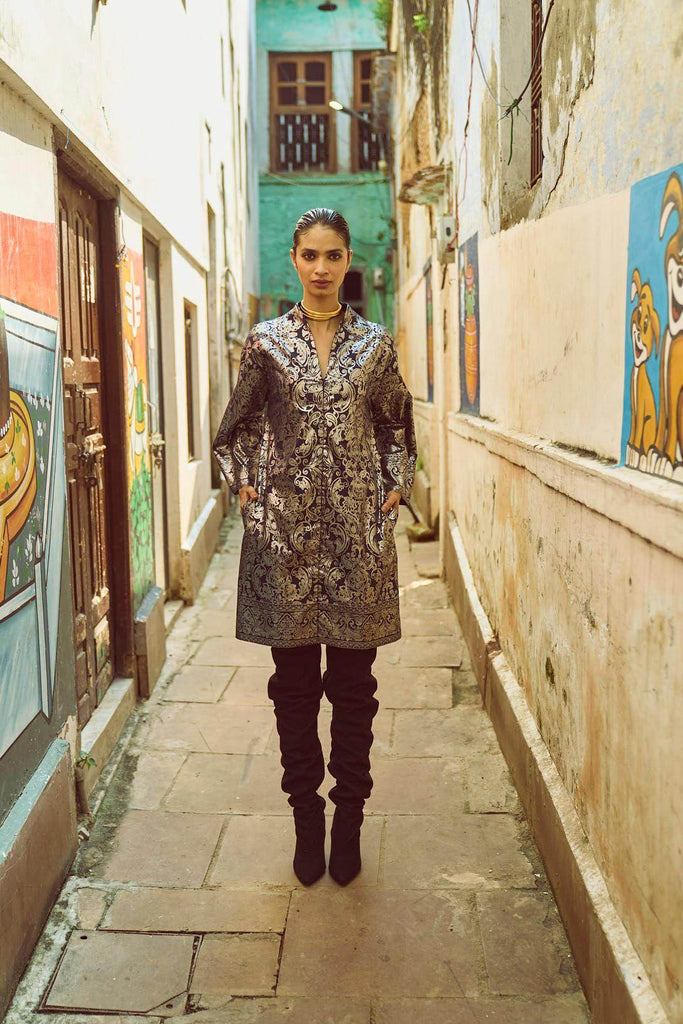 FOIL PRINT SHIRT DRESS - dash and dot dash and dot