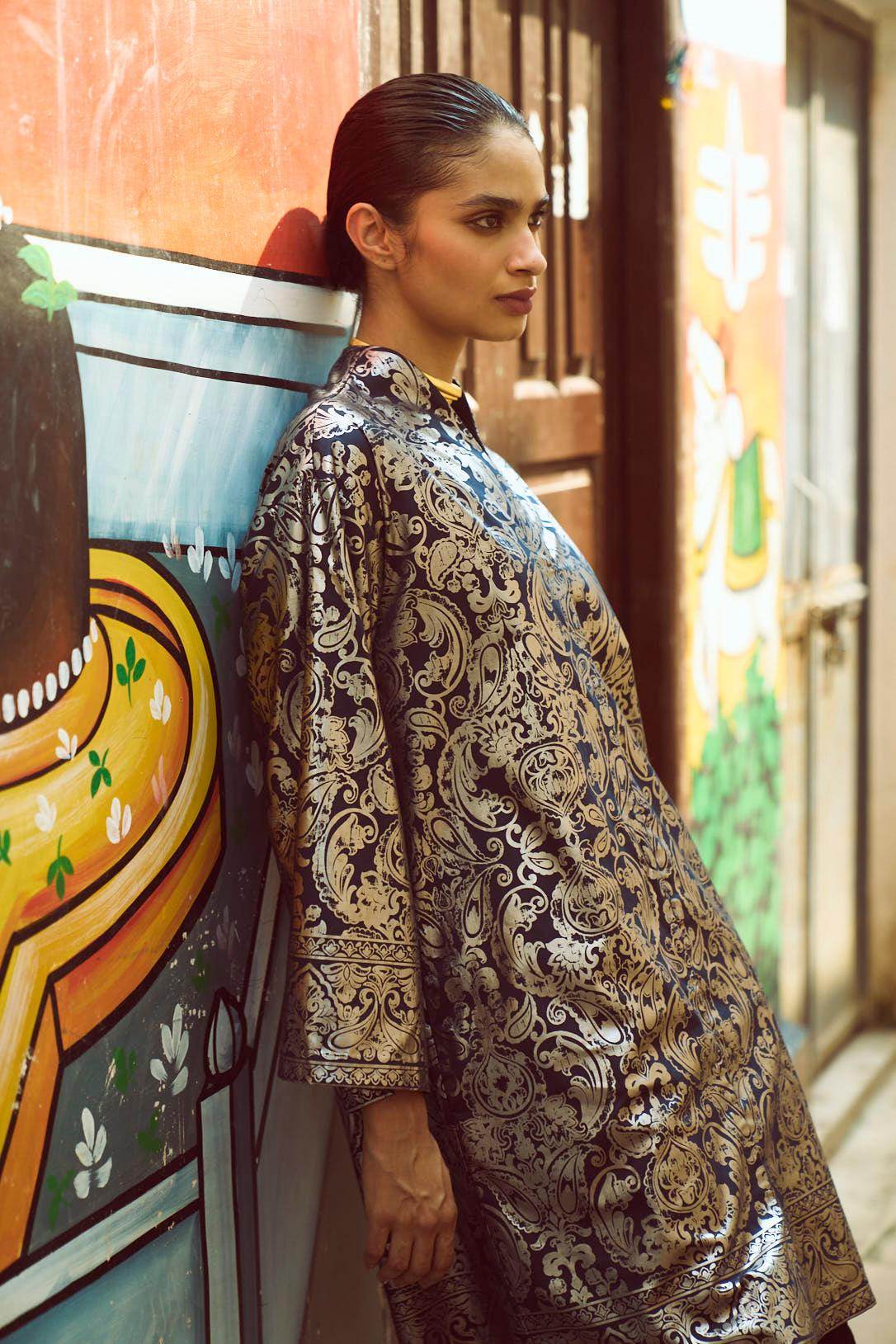 FOIL PRINT SHIRT DRESS - dash and dot