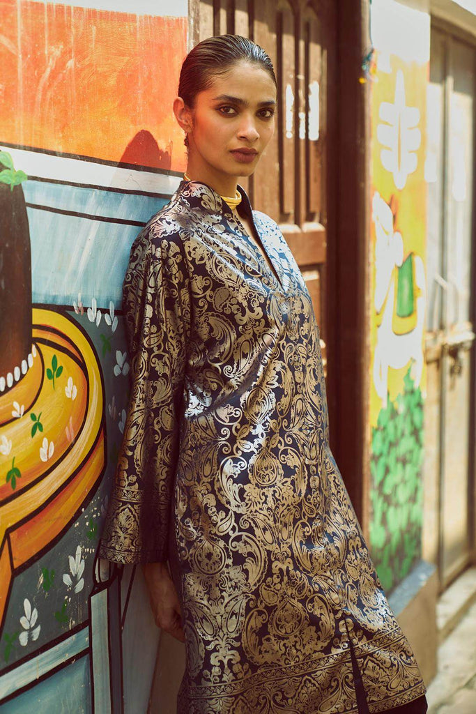 FOIL PRINT SHIRT DRESS - dash and dot dash and dot