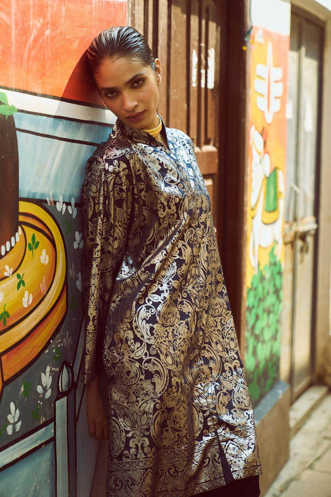 FOIL PRINT SHIRT DRESS - dash and dot dash and dot