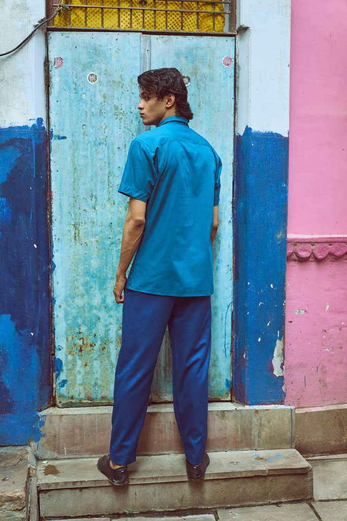 HALF SLEEVE PINTUCK BIB SHIRT - dash and dot dash and dot