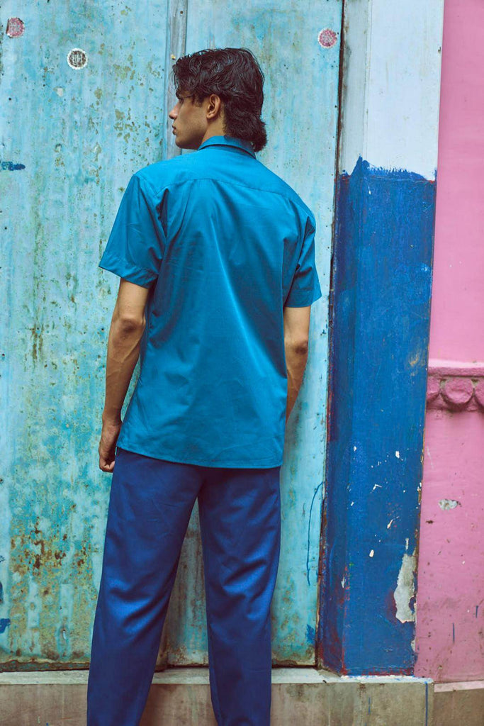 HALF SLEEVE PINTUCK BIB SHIRT - dash and dot dash and dot