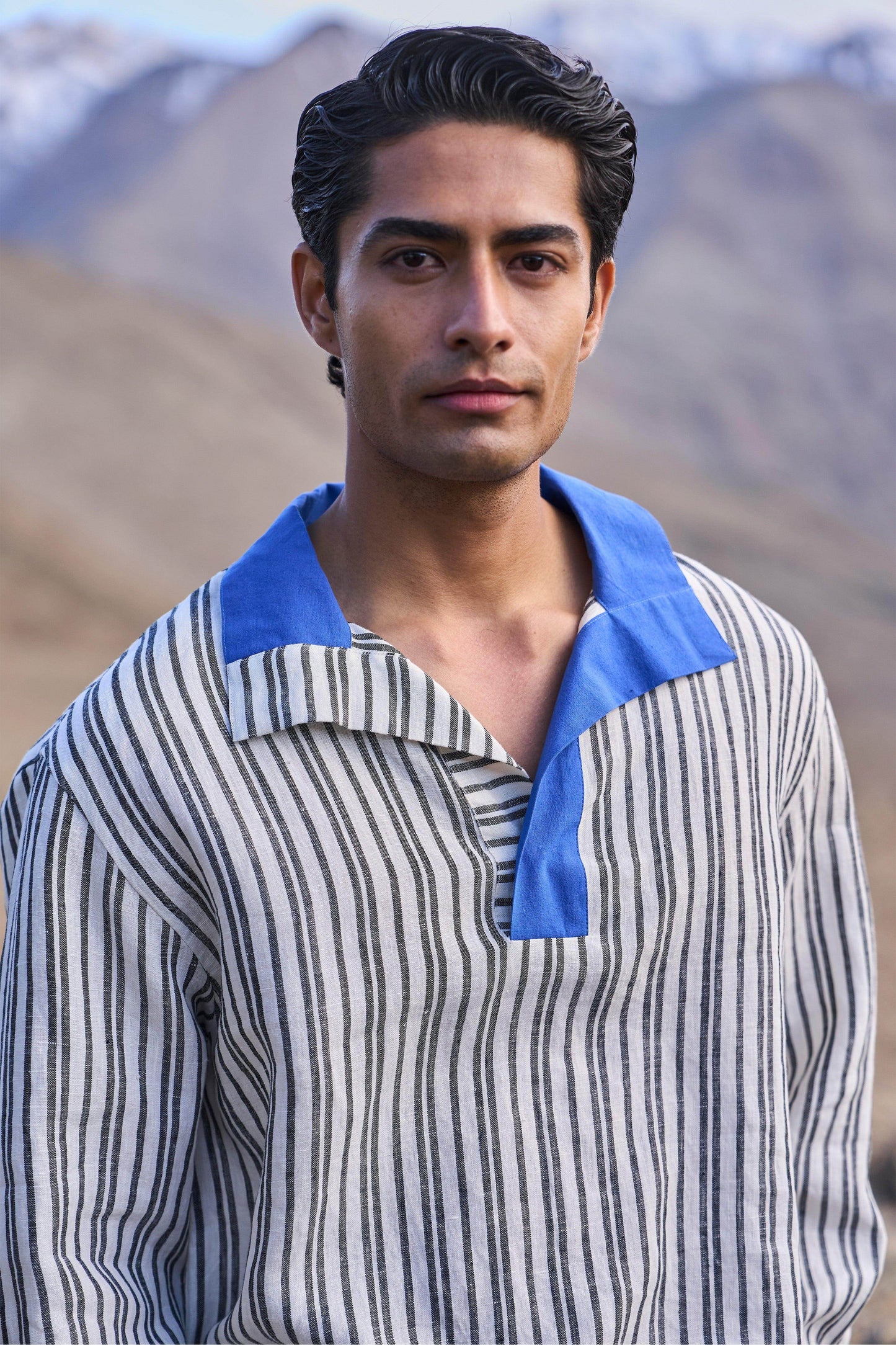 STRIPED LINEN POPOVER - dash and dot