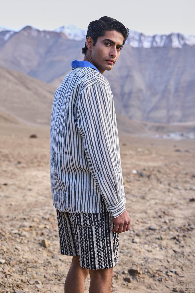 JACQUARD STRIPE LACE SHORTS - dash and dot dash and dot