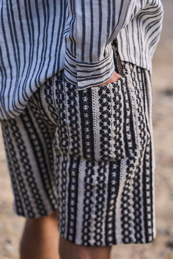 JACQUARD STRIPE LACE SHORTS - dash and dot dash and dot