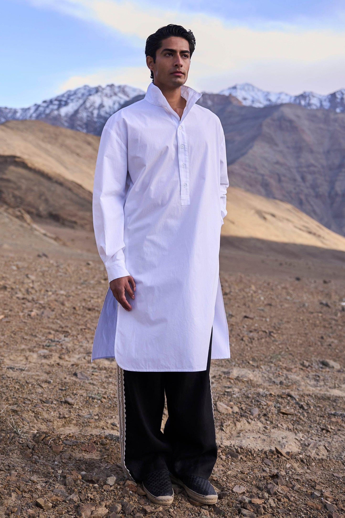 POPLIN LONGLINE SHIRT - dash and dot