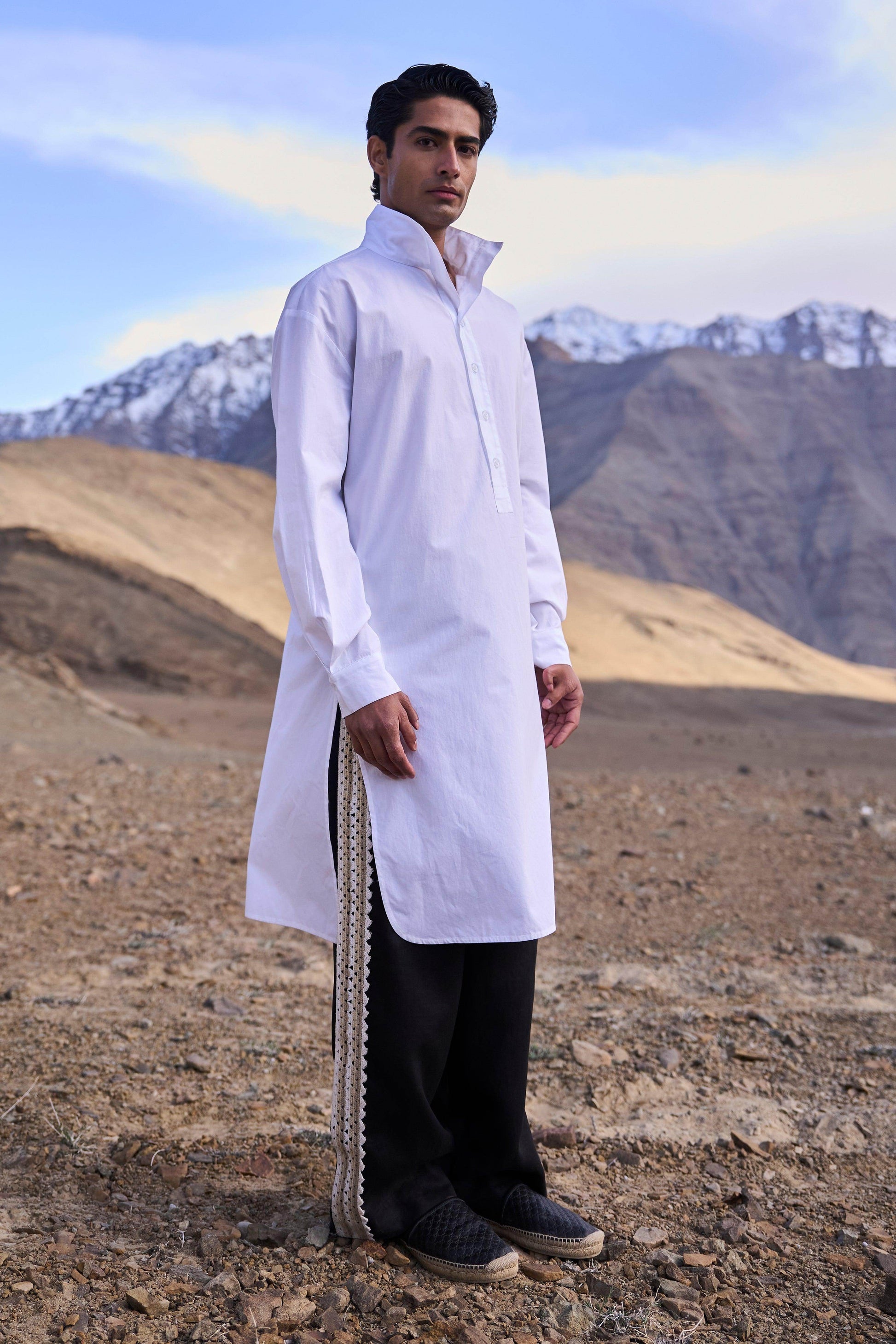 POPLIN LONGLINE SHIRT - dash and dot