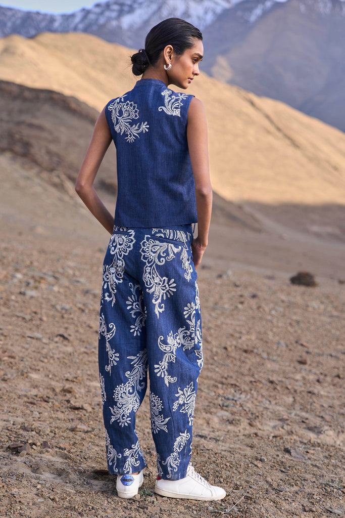 DENIM EMBROIDERED PANT - dash and dot dash and dot