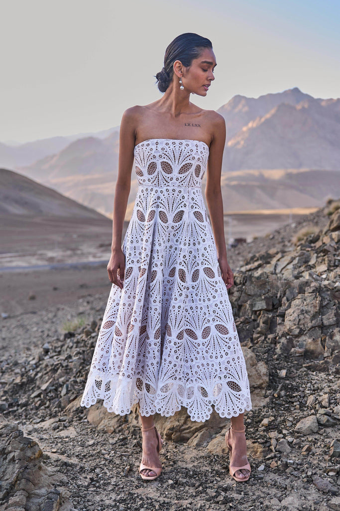 CUTWORK LACE MIDI - dash and dot dash and dot