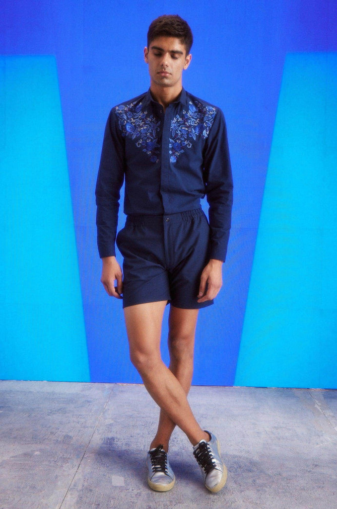 NAVY SHORTS - dash and dot dash and dot