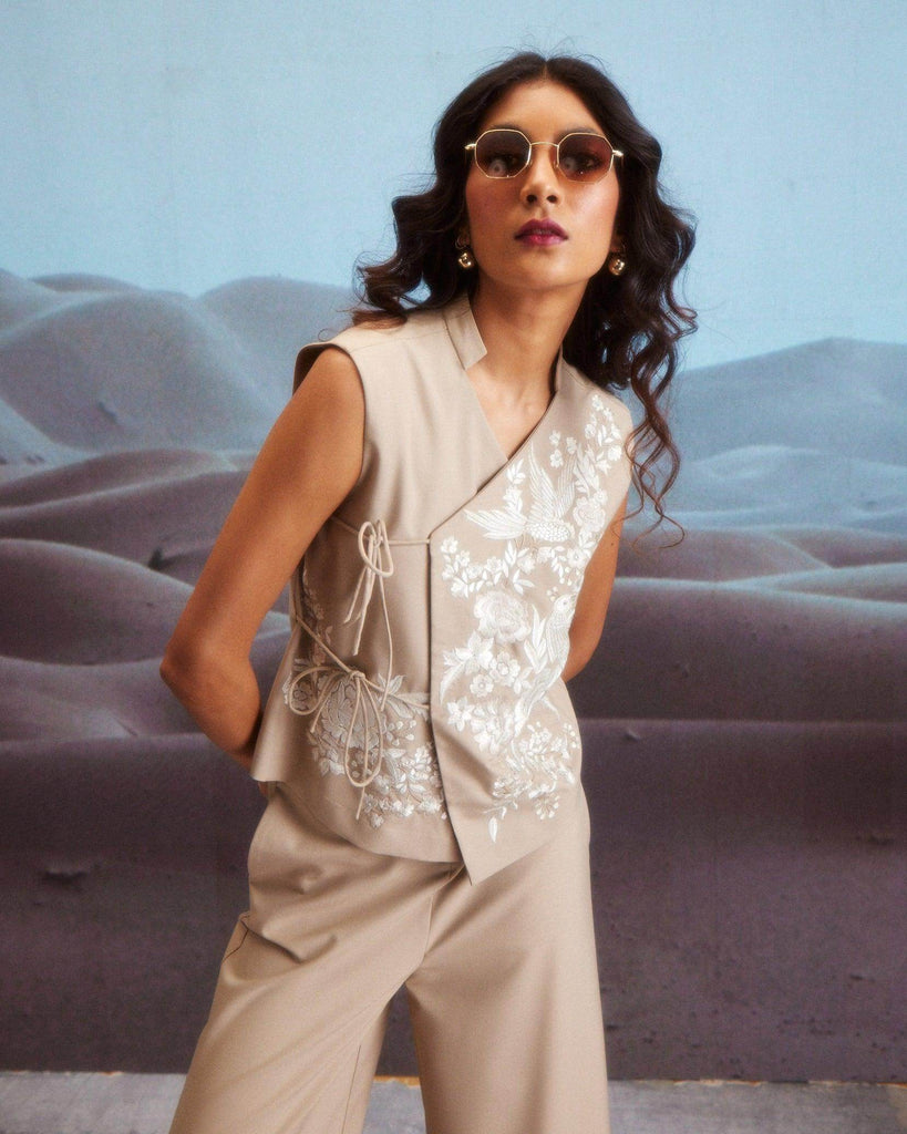 EMBROIDERED WAISTCOAT SET - dash and dot dash and dot