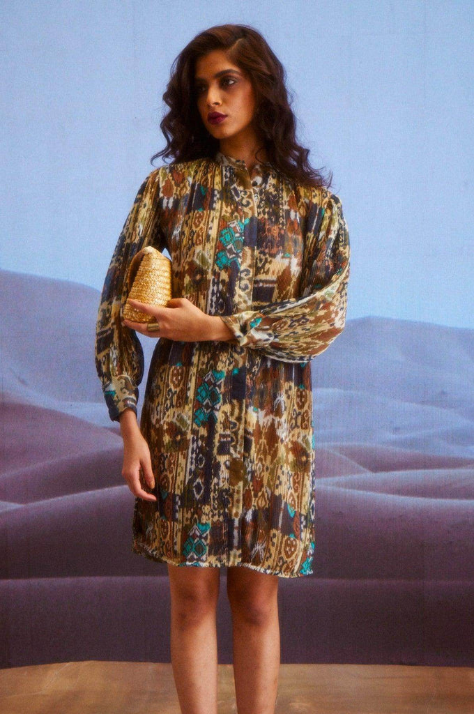 TRIBAL PLEATED MIDI - dash and dot dash and dot