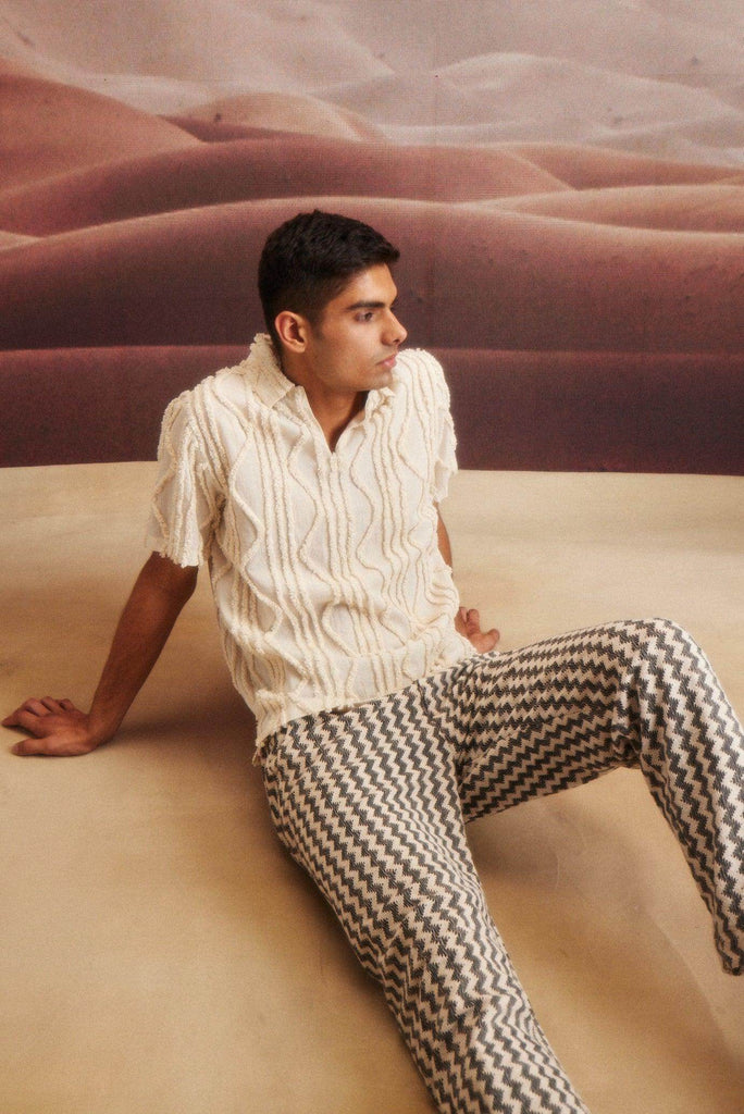 GEO TEXTURED POLO - dash and dot dash and dot