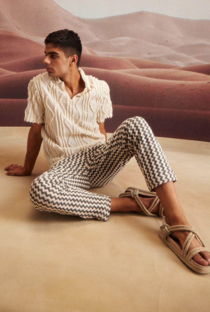 GEO TEXTURED POLO - dash and dot dash and dot