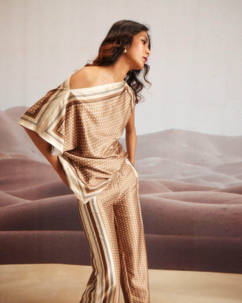 KHAKI SCARF SET - dash and dot dash and dot