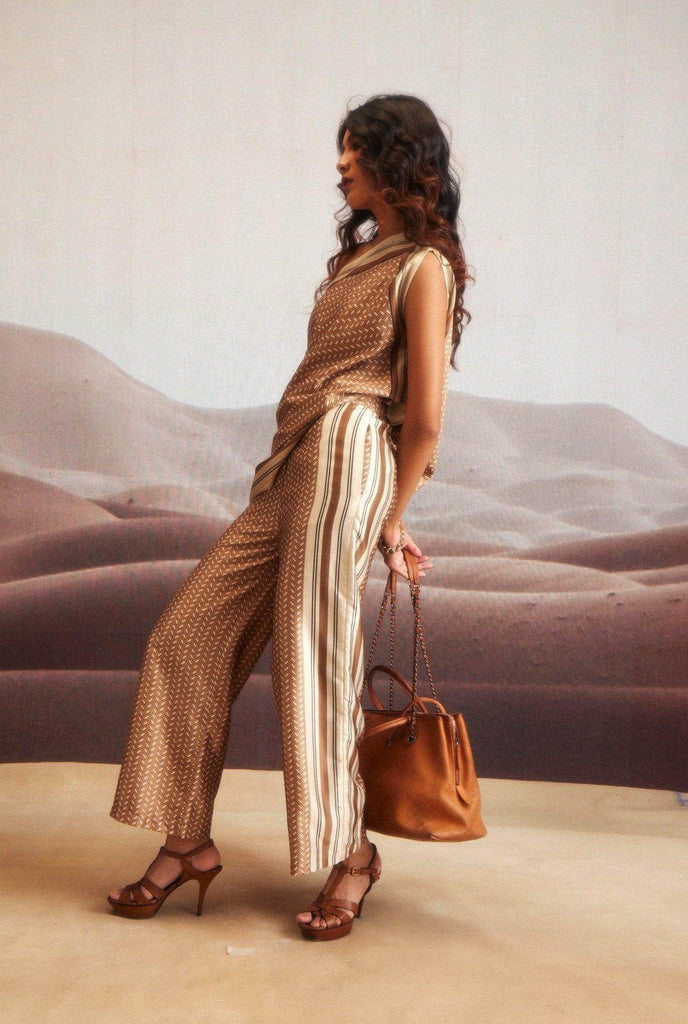 KHAKI SCARF SET - dash and dot dash and dot