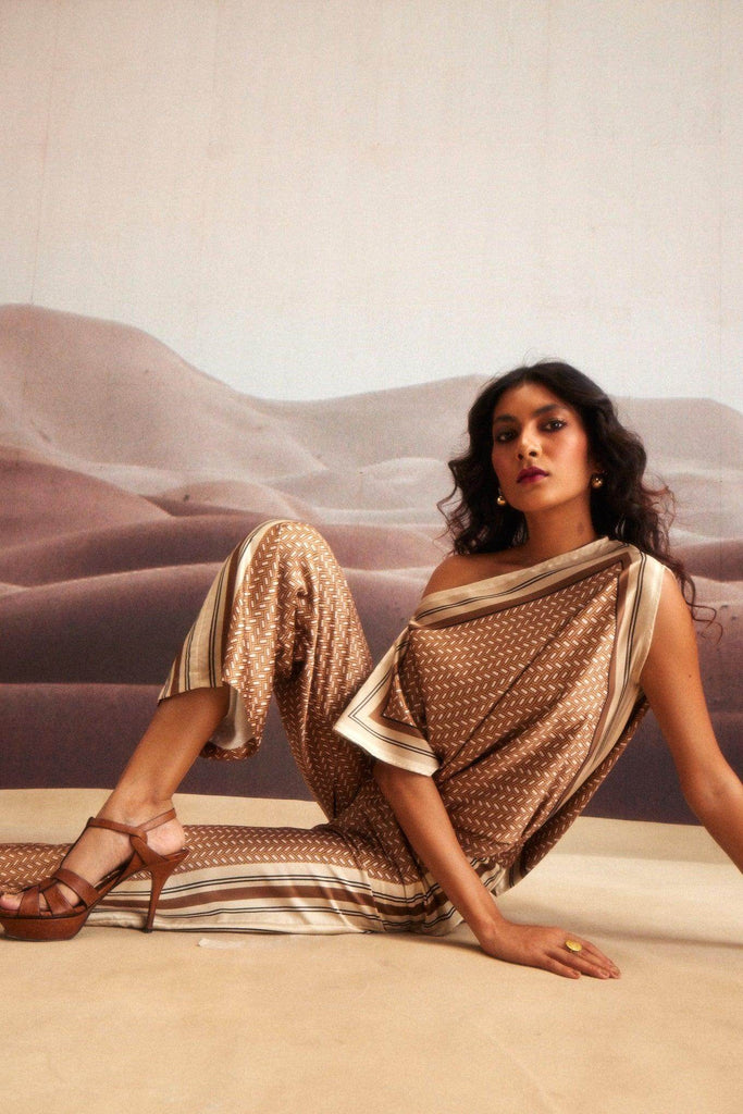 KHAKI SCARF SET - dash and dot dash and dot