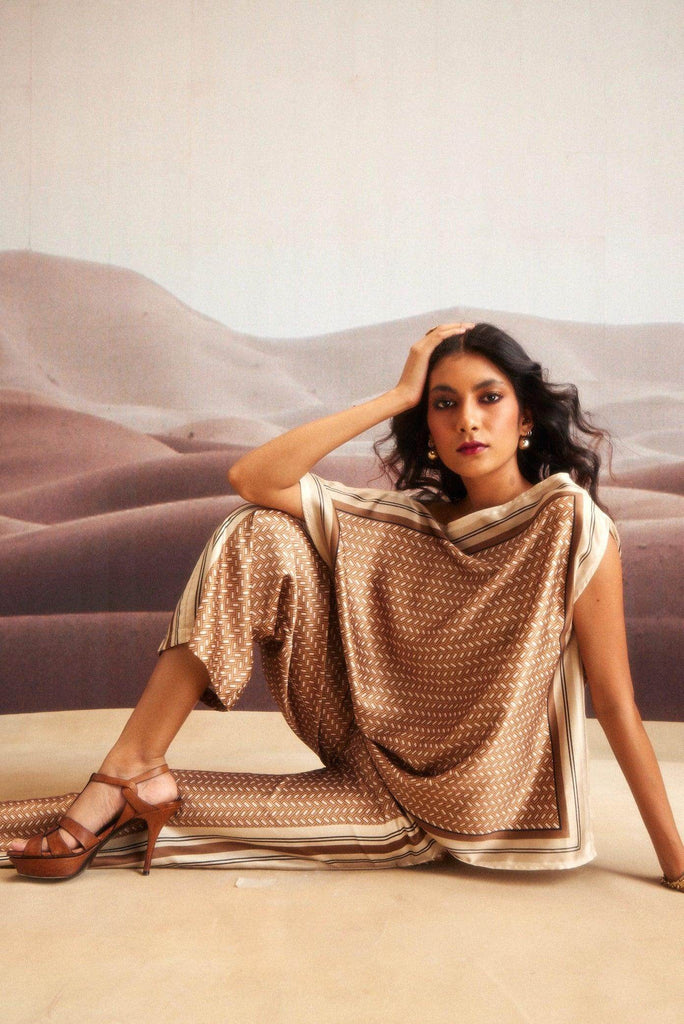 KHAKI SCARF SET - dash and dot dash and dot