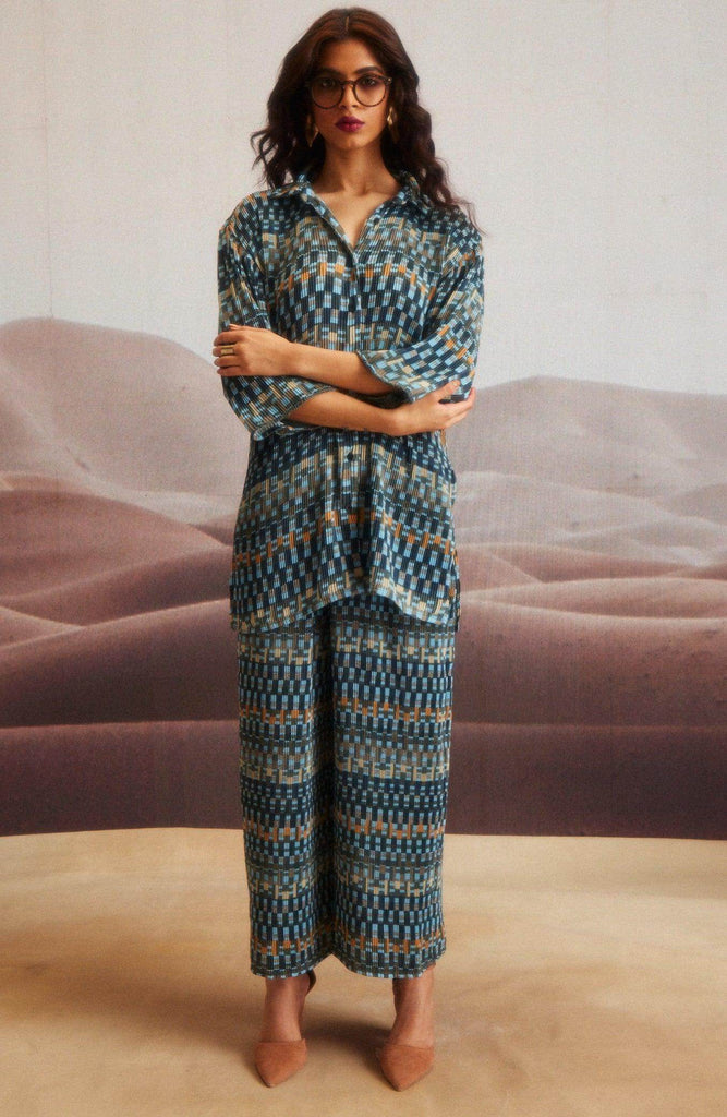 PRINT PLEAT PANT SET - dash and dot dash and dot