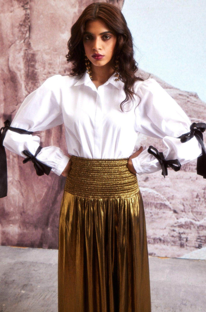 CONTRAST SLEEVE TIE SHIRT - dash and dot dash and dot