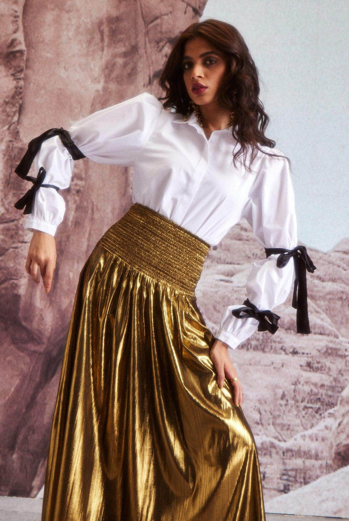 CONTRAST SLEEVE TIE SHIRT - dash and dot dash and dot