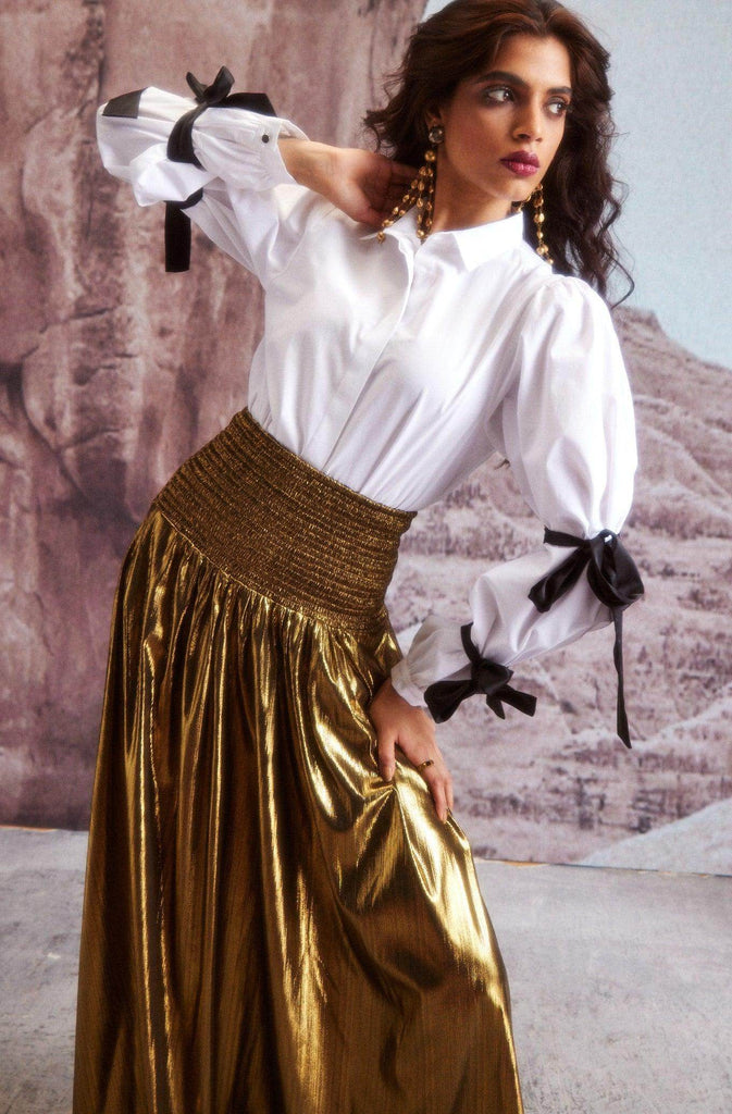 CONTRAST SLEEVE TIE SHIRT - dash and dot dash and dot